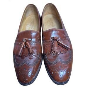 Johnston & Murphy Optima Mens Brown Leather Tassel Loafers 8.5